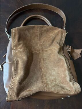 Classic Brown Suede & Leather Women’s Handbag